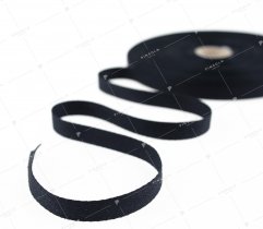 Cotton tape, black herringbone, 10 mm (179) 