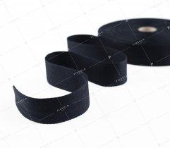 Cotton tape, black herringbone, 30 mm (187)