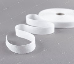 Cotton tape, white herringbone, 20 mm (182)