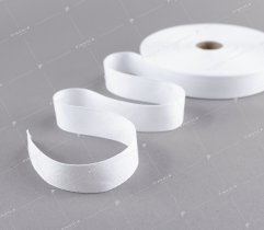 Cotton tape, white herringbone, 25 mm (184)