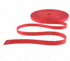 Cotton tape, red herringbone, 10 mm (1055) 