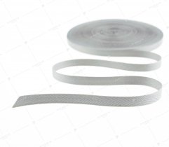 Cotton tape, light grey herringbone, 10 mm (1057)