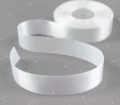 Satin ribbon, white 25 mm (523)