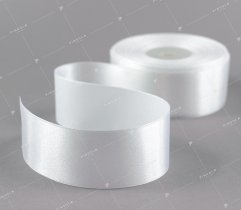 Satin ribbon, white 38 mm (509) 