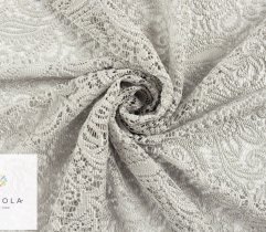 Lace - plen with an openwork pattern, grey  with trimming 