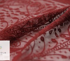 Plen - stable lace with patterns, maroon with trimming 3,8Lm