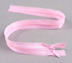 Zipper, covered - pink 55 cm (654)