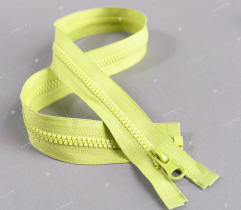 Zipper - moulded, lime, 70 cm   