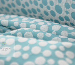 Woven reversible Jacquard - cyan circles 5Lm