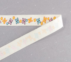 Cotton ribbon, colorful butterflies, 15 mm (2020)