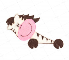 Iron-on patch, Smiling Zebra(2166) 