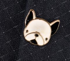 Pin, black and white dog (2235)