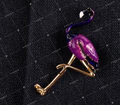 Pin, 3D purple flamingo (2234) 