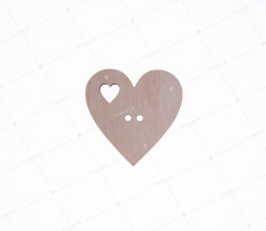 Pendant - wooden, heart (2228)  