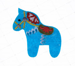 Iron-on patch, blue little horse (2224)   