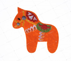Iron-on patch, orange little horse (2227) 