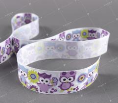 Ribbon - rep, owls (2259)