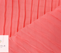 Pleated fabric - chiffon, raspberry 