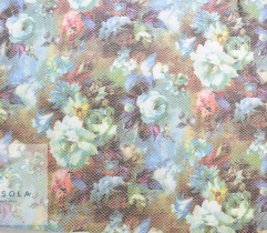 Woven Jacquard - pastel flowers with dot