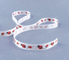 Ribbon - rep, red ladybirds (2428)