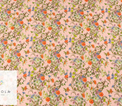 Silky, colorful meadow on a salmon background