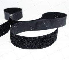 Ribbon - decorative with shimmering, black thread