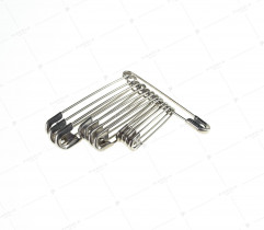 Safety pins - nickel-plated, set of 12 pieces