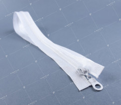 Zipper - moulded, white, 70 cm