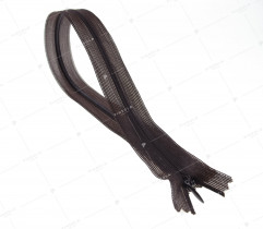 Zipper - covered, dark brown, 35 cm  (2644)