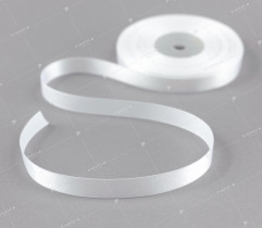 Ribbon - satin, white, 12,5 mm (397)