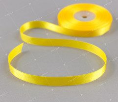 Ribbon - satin, yellow, 12,5 mm (536) 