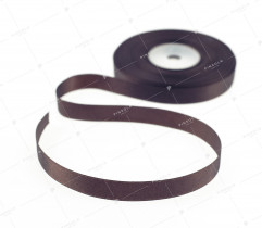 Ribbon - satin, dark brown, 12,5 mm (539) 