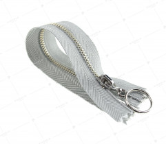 Zipper Metal Type 5 Close End 16 cm - Grey Herringbone