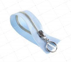 Zipper Metal Type 5 Close End 16 cm - Blue Herringbone