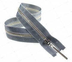 Zipper Metal Type 6 Open End 50 cm - Navy Herringbone