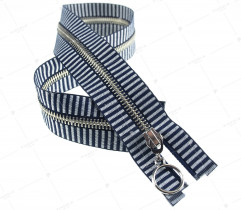 Zipper Metal Type 5 Open End 50 cm - Dark Blue Strips