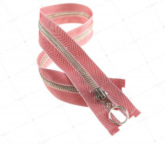 Zipper Metal Type 5 Open End 50 cm - Red Herringbone