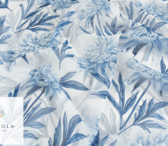Szyfon niebieskie kwiaty na białym 2,0 mb (2748)