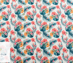 Woven Fabric Barbie – tropical leaves (2750)