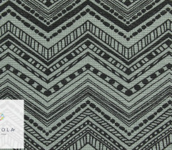 Woven cotton 140 cm grey-green zigzag 3,6Lm + 1Lm