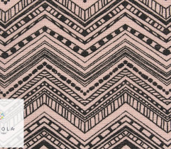 Woven cotton 140 cm pink zigzag  3,3 Lm