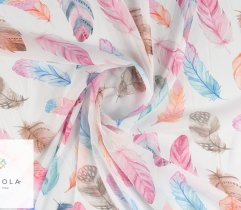 Woven Chiffon pastel feathers 1Lm