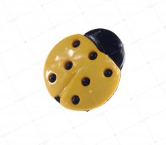 Children's button - yellow ladybug