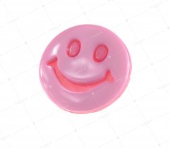 Children's button - pink smiley face