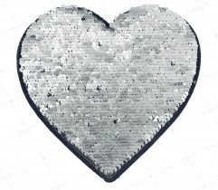 Clothing application sequin heart (2916)