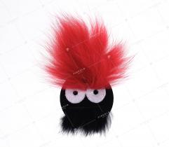 Brooch red mohawk smiley face (3032)
