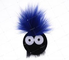 Brooch blue mohawk smiley face (3031)