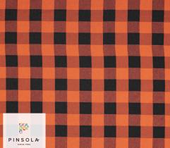 Woven flannel black-orange check