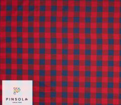 Woven flannel red-navy check 2Lm