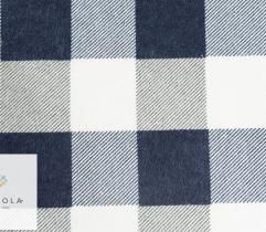 Flanell Karo Dunkelblau - Weiß 2,3 m